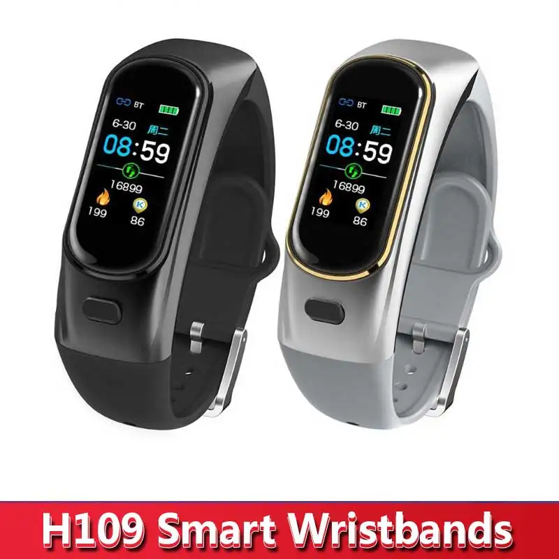 

Dorze H109 smart bracelet Bluetooth Wireless Earphone Blood Pressure Heart Rate Monitor Smart Wristbands
