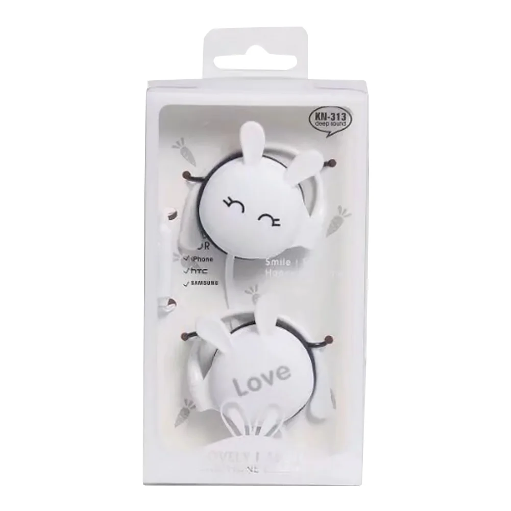 

Mobile Phone Earphone Rabbit Ear Children Stereo Portable Sports Cartoon Headset Wired Girl Accessories Hook Headphones Running