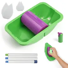 Точки и Краски толкателем и лоток комплект Бытовая живопись кисти декоративные инструменты и палочки+ 4 шт губка для краски