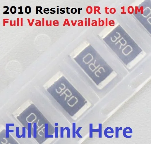 Бесплатная доставка 100 шт. SMD чип резистор 2010 10K Ом 5% 0R ~ 10 м 1/2 Вт 10R 100R 220R 330R 470 1K 2 K 100K