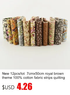 Teramila New Arrivals Colorful Design 7 PCS / Lot 9CMx50CM Sewing Material Cotton Jelly Rolls Strips Plain Fabric Patchwork