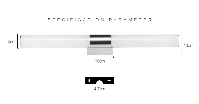 40 см минималистичный светодиодный зеркальный светильник для ванной комнаты, настенный светильник для спальни, косметический светильник ing 85-265V 8W