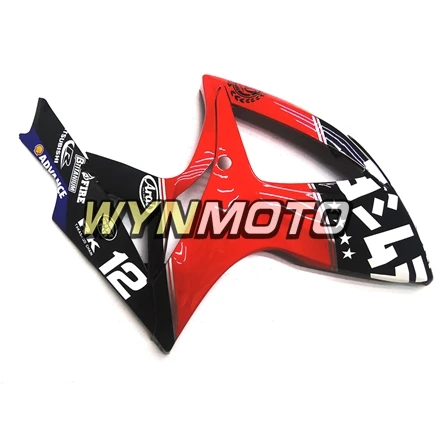 Выполните обтекатели комплект для GSXR600 750 06-07 2006 2007 K6 впрыск АБС пластмасса обтекатель КУЗОВ красные, черные капоты новых солнечных батарей