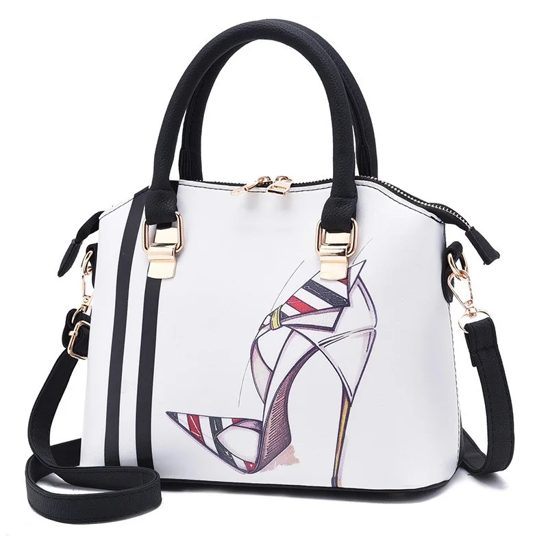 Billig Gedruckt Taschen Für Frauen 2018 Designer Taschen Berühmte Marke Frauen Shopper Tasche Shell Mode Druck Schulter Luxus Handtaschen