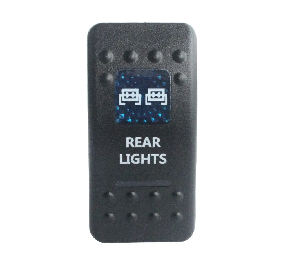 

WATERPROOF IP66 Car Boat 12v/24v Blue Led 5 Pin on-off SPST REAR LIGHTS Rocker Switch