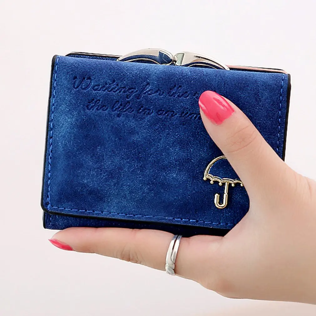 

Women Wallet Small Umbrella Vintage PU Leather Hasp Short Wallets Card Holder Bag Evening Clutch Purse Bags For Women 2018