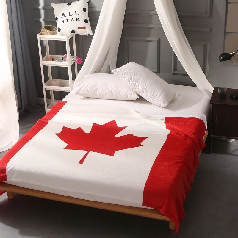 

British Flag/American Flag Canada Multifunction Blankets Soft Fleece Thin Plaid Print Air Sofa Throw Blanket hot Free Shipping