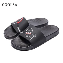 Мультфильм мужские шлёпанцы для женщин летние пляжные сандалии мягкие плоские Нескользящие комфортные Indoor ванная комната направляющие модные повседнев