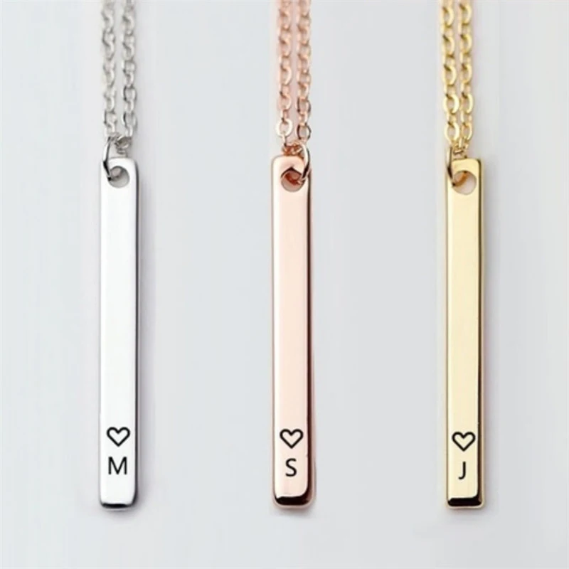 Модное простое ожерелье в форме сердца, персонализированное ожерелье с буквами, имя, ювелирные изделия для женщин, аксессуары, подарок подруге X108