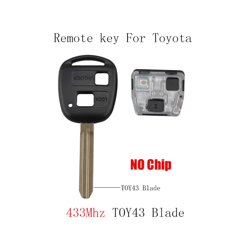 2 кнопки Автомобильный ключ Rermtoe для Toyota Camry Prado Corolla 2003 2009 транспондер чип 4C или 4D67