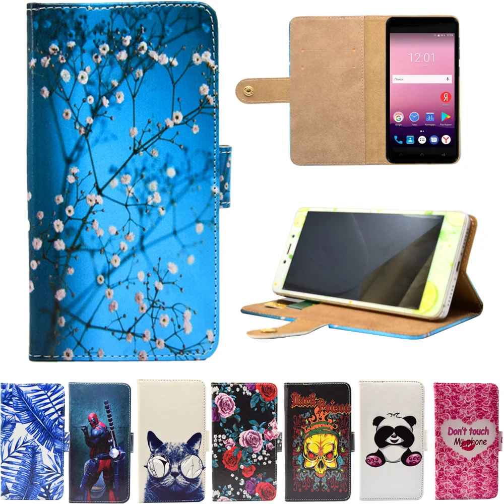 PU Leather Phone Case Cartoon Cases Flip Wallet Stand Cover for Jinga Start