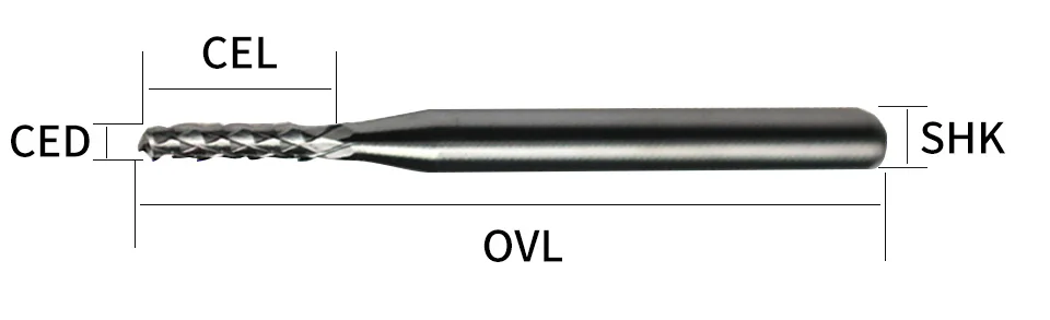 HUHAO 10 шт./лот 0,6-3,175 мм Оловянное покрытие Кукуруза Концевая фреза фрезерные долота ПХБ Концевая фреза ЧПУ фрезы 3,175 мм режущие инструменты