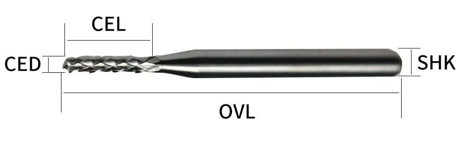 HUHAO 10pc/lot 3.175mm PCB Drill Bit Set PCB Router Bits Left Spiral PCB Milling Cutter Down Cut Corn End Mill Engraving Bit CNC