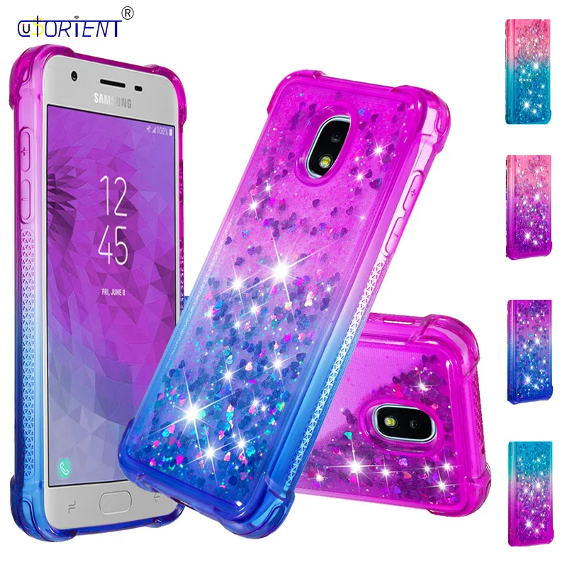 

Bumper Case for Samsung Galaxy J3 V Star Achieve 2018 Express Prime 3 Dynamic Liquid Quicksand Cover for Samsung J3 2018 Funda