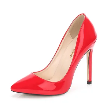 Zapatos de punta puntiaguda para mujer, calzado de fiesta con tacón de 11cm, sexy, talla grande 35-45 46