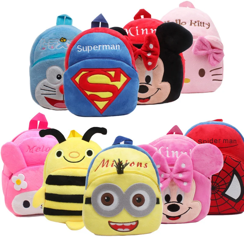 New Cute Cartoon font b Kids b font Plush Backpack Toy Mini font b School b