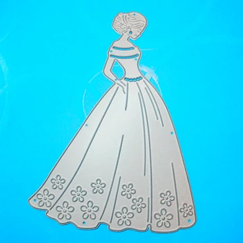 

YINISE Metal Cutting Dies For Scrapbooking Stencils Long Dress Princess DIY Album Cards Decoration Embossing Folder Die Cut CUTS