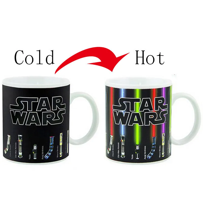 

Star Wars Coffee Mug Cup Lightsaber Heat Sensitive Color Changing change Tea Milk Copo Ceramic Temperature Sensing Drinkware