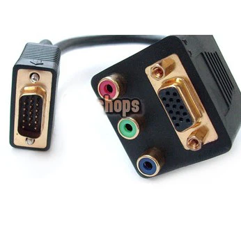 

Retail+wholesale Brand NEW PC VGA Male To VGA Female 3 RCA Splitter Cable