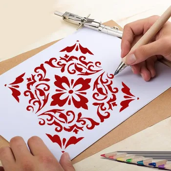 

Bullet Journal Template Hollow Theme Drawing Lace Ruler Drawing Cake Spray Pattern West Point Decoration Lace Graffiti Template