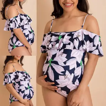 

Swimwear Women One Piece Plus Size Sexy Backless Halter Printed Swimwear Set Lady Swimsuit Fashion new Hot embarazo A1