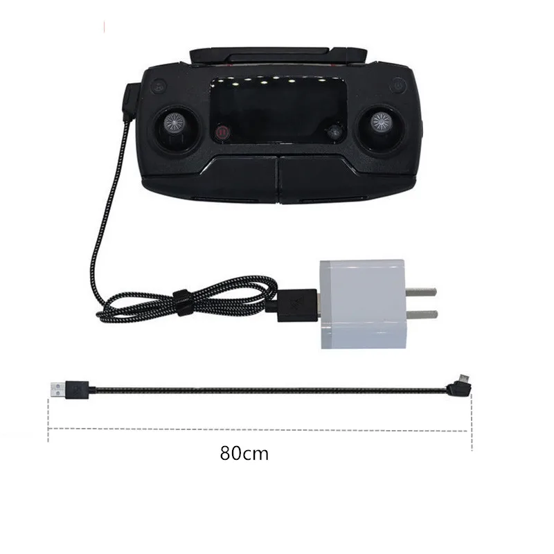 80cm Nylon Remote Control USB port charging cable Data line For DJI MAVIC SPARK Drone charger Accessories 1 (2)