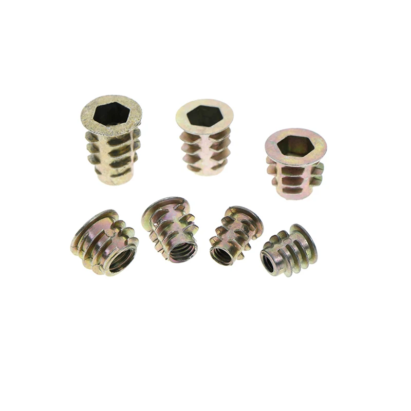 

70Pcs/set Zinc Alloy Thread For Wood Insert Nut Flanged Hex Drive Head Furniture Nuts Assortment Kit With Box M4/M5/M6