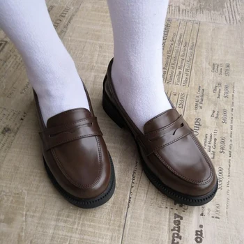 Japanese Black Brown School Shoes 4