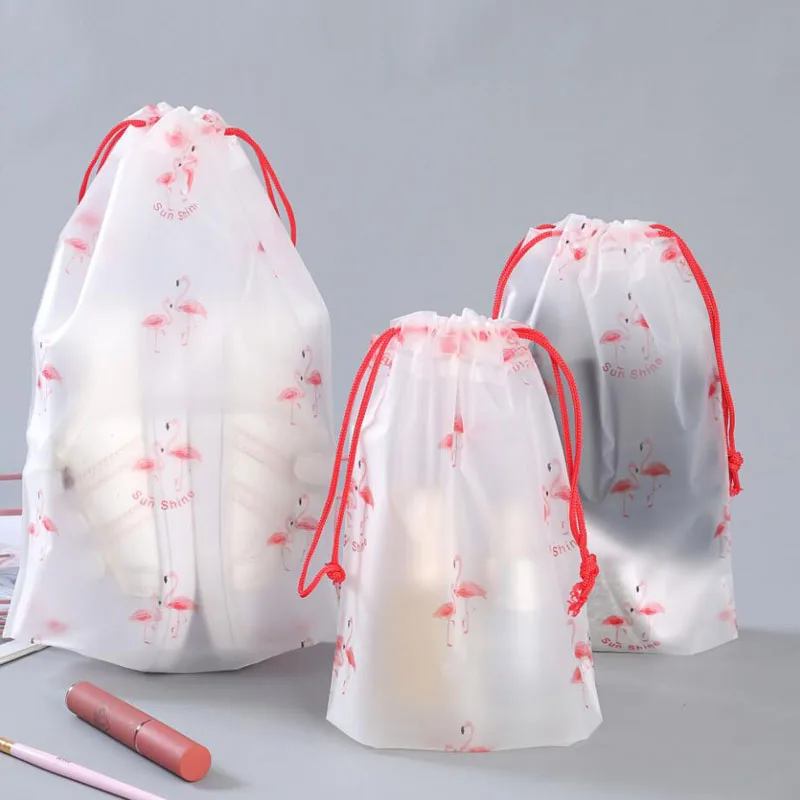 

Women Transparent Drawstring Flamingo Cosmetic Bag Travel Makeup Case Make Up Bath Organizer Storage Pouch Toiletry Wash Beauty