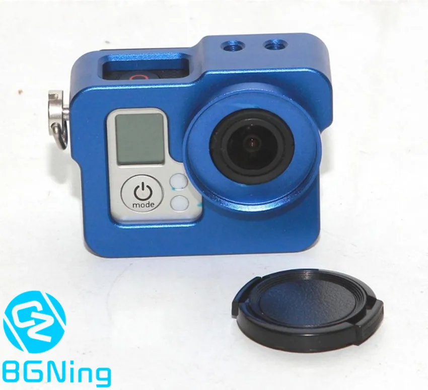 

CNC Protective Housing Case / Cage / Shell with Lens Cap for Gopro 3 / 3+ / 4 Action Cameras Parts Red Green Blue Gold Black