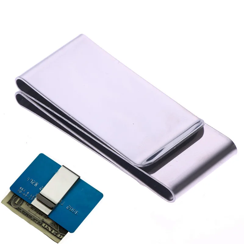 

High Quality Stainless Steel Unisex Money Clip Wallet Slim Double Sided Metal Credit Card Clips Money Holder Free Shipping