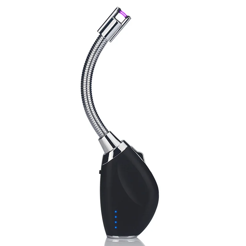 Black Гибкая металлическая трубка электронная USB Зажигалка 360 вращение для Плазменно-дуговой зажигалки перезаряжаемый прикуриватель для барбекю, кухонного использования - Цвет: Black