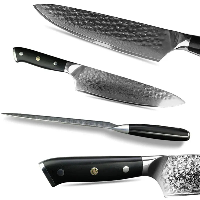  Damascus Chef Knife 8 Inch Kitchen Knife Japanese Damascus Steel VG10 Core 67 Layers Santoku Cleave - 4000035880319