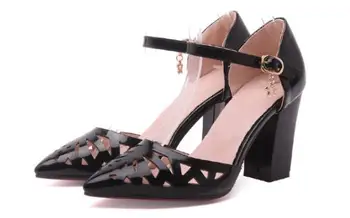 

Gladiator Shoes Women Pumps Summer Sandals Chunky High Heels Woman Ladis Fashion Cut Outs Elegant Chaussure Femme C161681