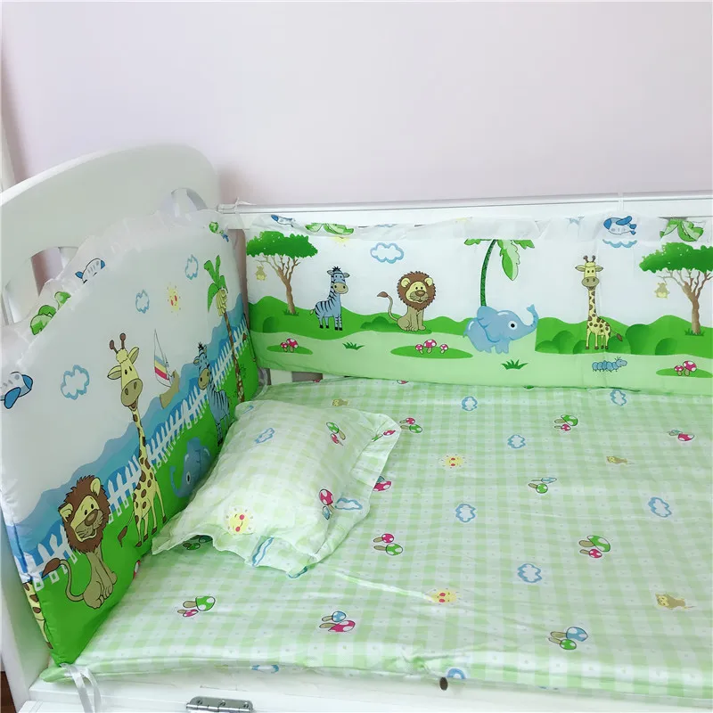 Комплект детского постельного белья из 6 предметов, Детские бамперы для кровати, матрас, подушка для спины, хлопковое белье для малышей, комплекты для маленьких мальчиков и девочек, 110*60 см