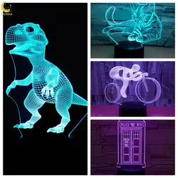 Ochine Touch 3D Light Booth динозавр велосипед кошка зарядка через usb акрил ABS материал для детский подарок