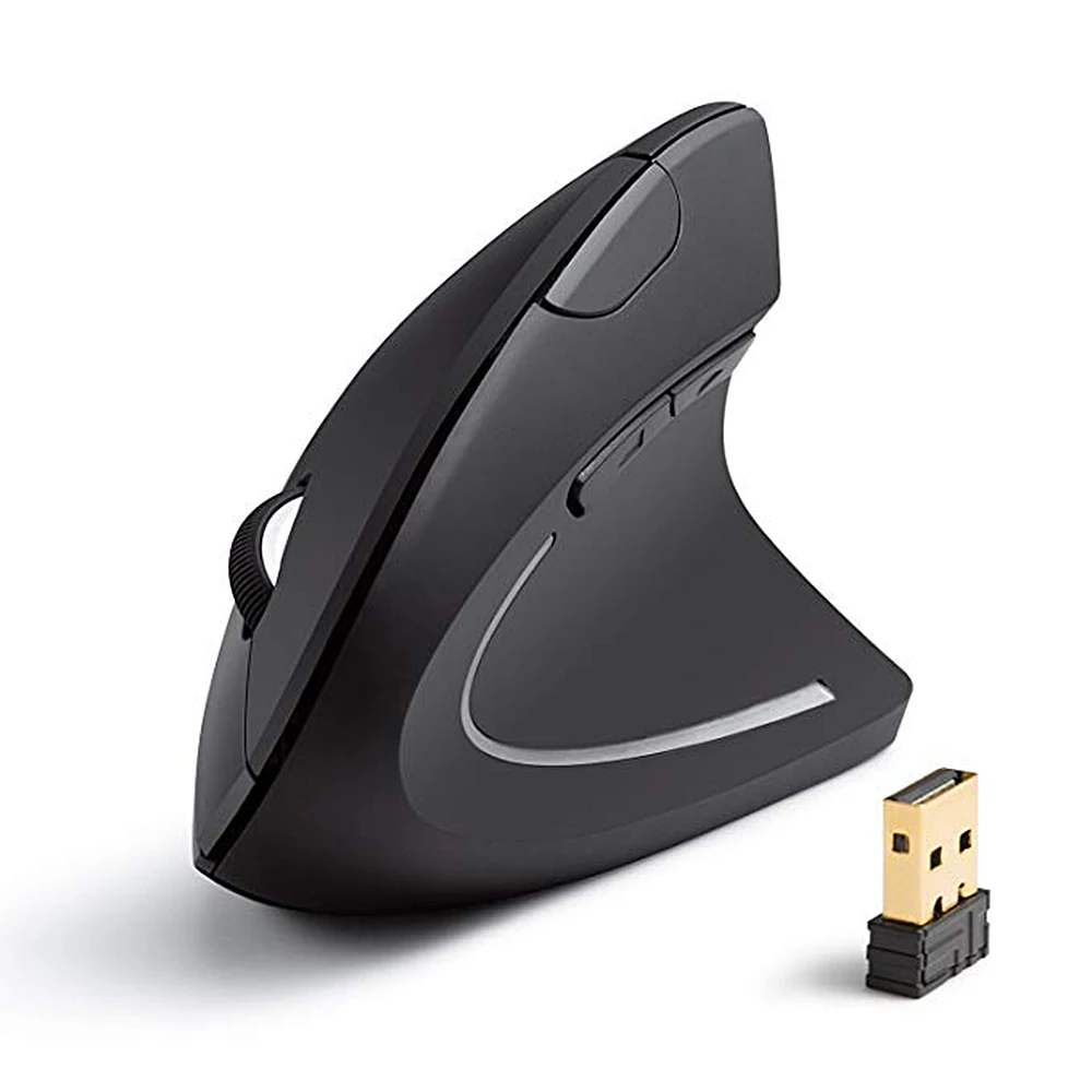Новая перезаряжаемая беспроводная мышь 2,4 ГГц Вертикальная игровая мышь 800 1600 2400 dpi эргономичные компьютерные мыши для ПК ноутбука офиса USB - Цвет: Battery Type