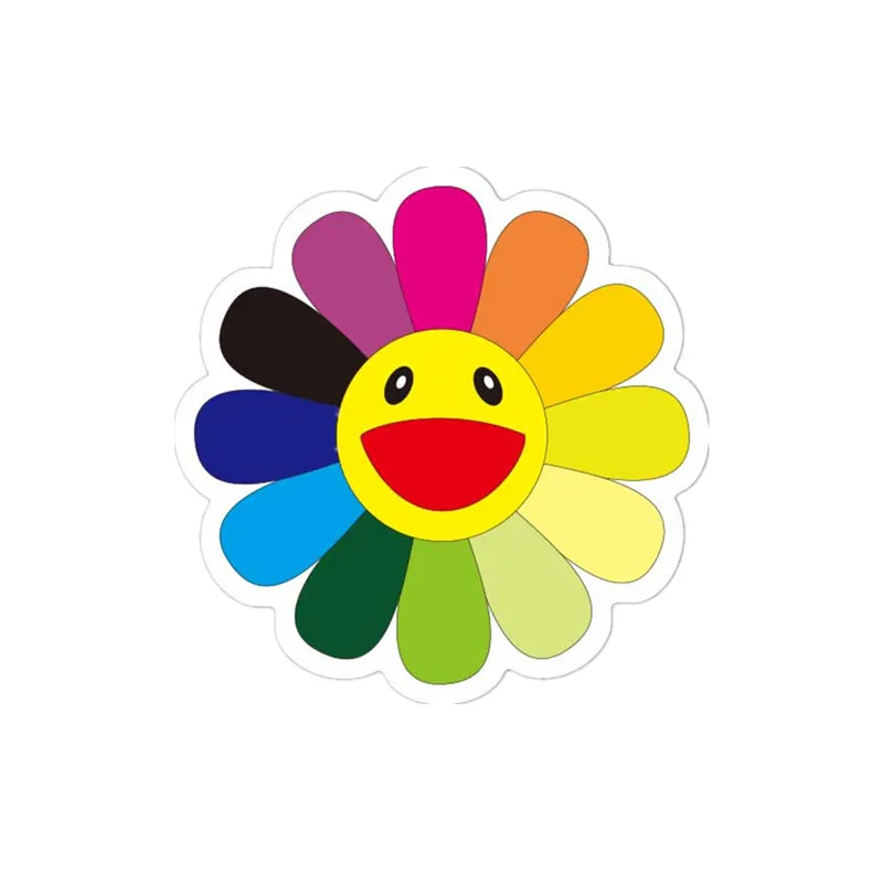 

10Pcs/lot Sun Flower Smiley Emoji Face Decorative Stickers Suitcase Fixed Bike Skateboard Car Graffiti PVC Waterproof Sticker