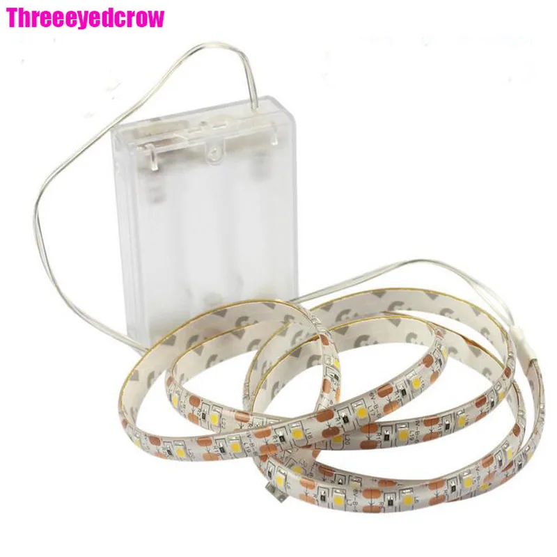 

1/2/3/5M 60LEDS 3 x AA battery powered led strip light 60leds/m DC 4.5v 3528 SMD LED Ribbon flexible tape neon home decoration