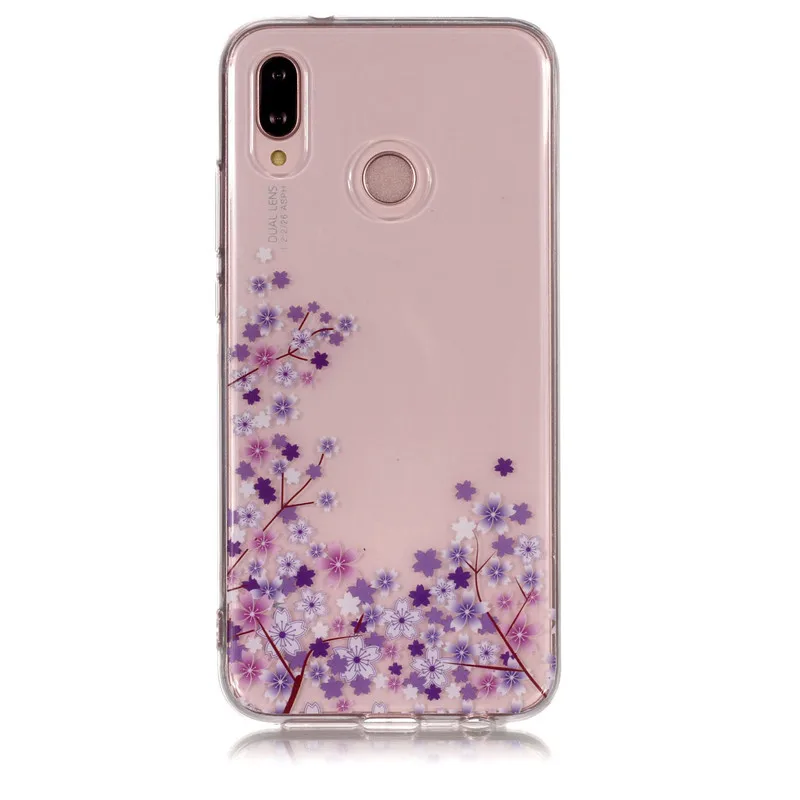 Caso Coque Huawei P20 caso Lite-Huawei P20 Pro P 20 lite Fundas flores clara suave TPU de silicona teléfono casos