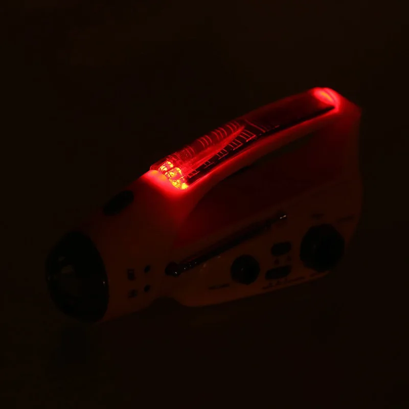 Portable Hand Crank Flashlight Led Lighting Emergency Solar Power LED Torches Multifunction Camping Flashlight with FM AM Radio (3)