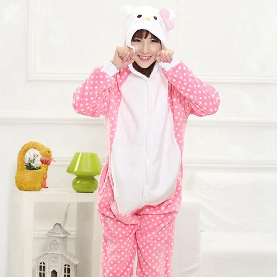 Для мужчин Для женщин Lover Onesie Пижама с капюшоном в виде животных Стич Пикачу единорога панда с человеком-пауком Пижама унисекс для взрослых - Цвет: cat