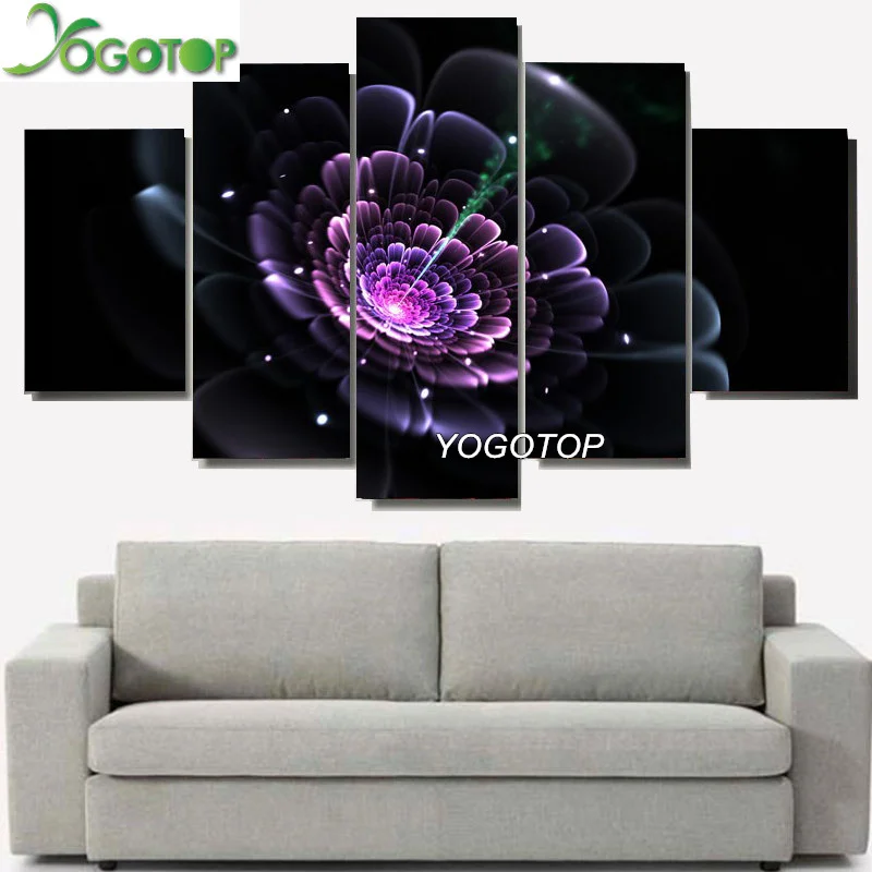 

YOGOTOP DIY Diamond Painting Cross Stitch Kits Full Diamond Embroidery 5D Diamond Mosaic Needlework Colorful flowers 5pcs ML138