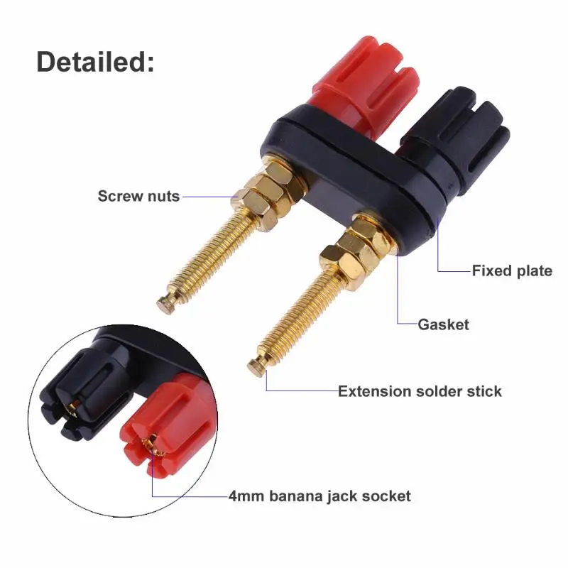 Расширенный динамик разъем типа "банан" клеммный разъем Разъем типа "банан" Позолоченные разъемы для усилителя динамика