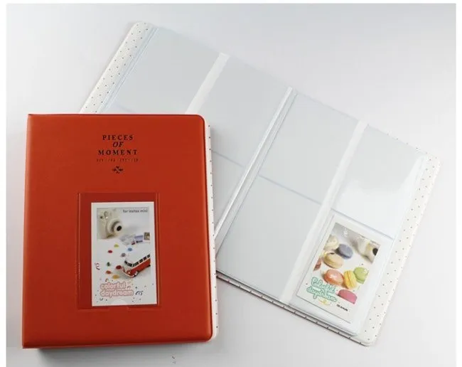 64 кармана Polaroid Фотоальбом мини мгновенный чехол для хранения фотографий для Fujifilm Instax Mini Фильм 8 Корея альбом для фотоаппарата Instax Fotografia - Цвет: orange