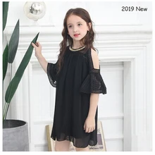 Детские платья для девочек с открытыми плечами и блестками; вечерние платья принцессы для подростков; коллекция года; летняя одежда для девочек 6, 8, 10, 12, 14 лет