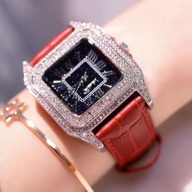 Newest Top Luxury Full Diamond Square Roman numeral Bracelet Watch Women Fashion Newest Top Luxury Full Diamond Square Roman numeral Bracelet Watch Women Fashion