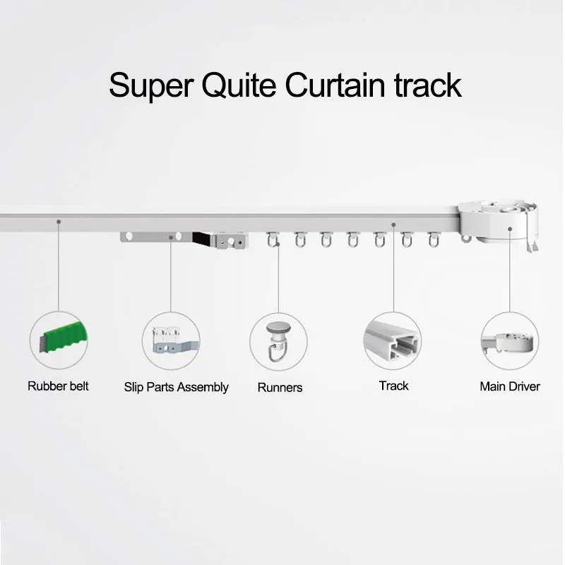  4.5m Super Quiet Electric Curtain Track for Xiaomi aqara Dooya motor/KT82/DT82 TN/TV/LEAutomatic Cu