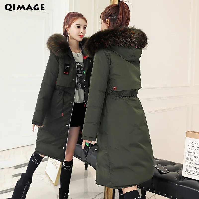 2018 Winter Parkas Women Both Sides Wear Coat Big Fur Collar Hooded Jacket Coats Thick Warm Cotton Padded Windbreaker Outwear