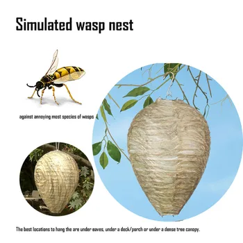

High Quality Traps 1X Wasp Deterrent Yellowjackets Bee Hornets- Fake Nest- Simulated & Natural NEW Trampa